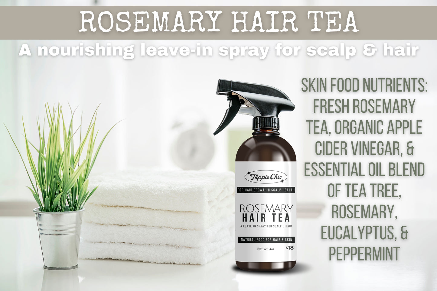 Hippie Chic All Natural Rosemary Hair Tea