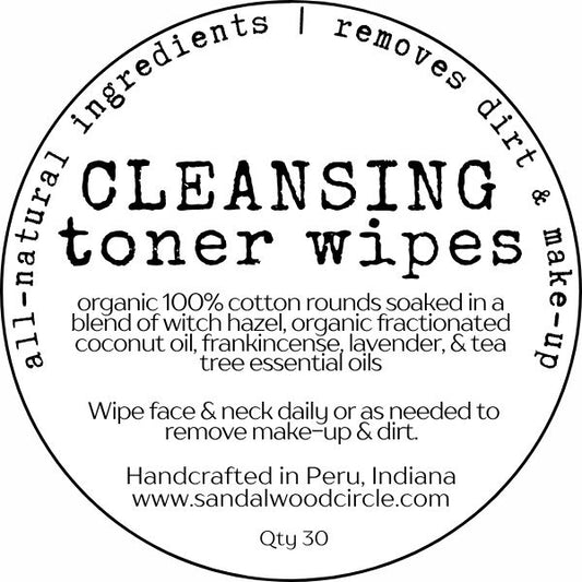 All Natural Cleansing Toner Face Wipes